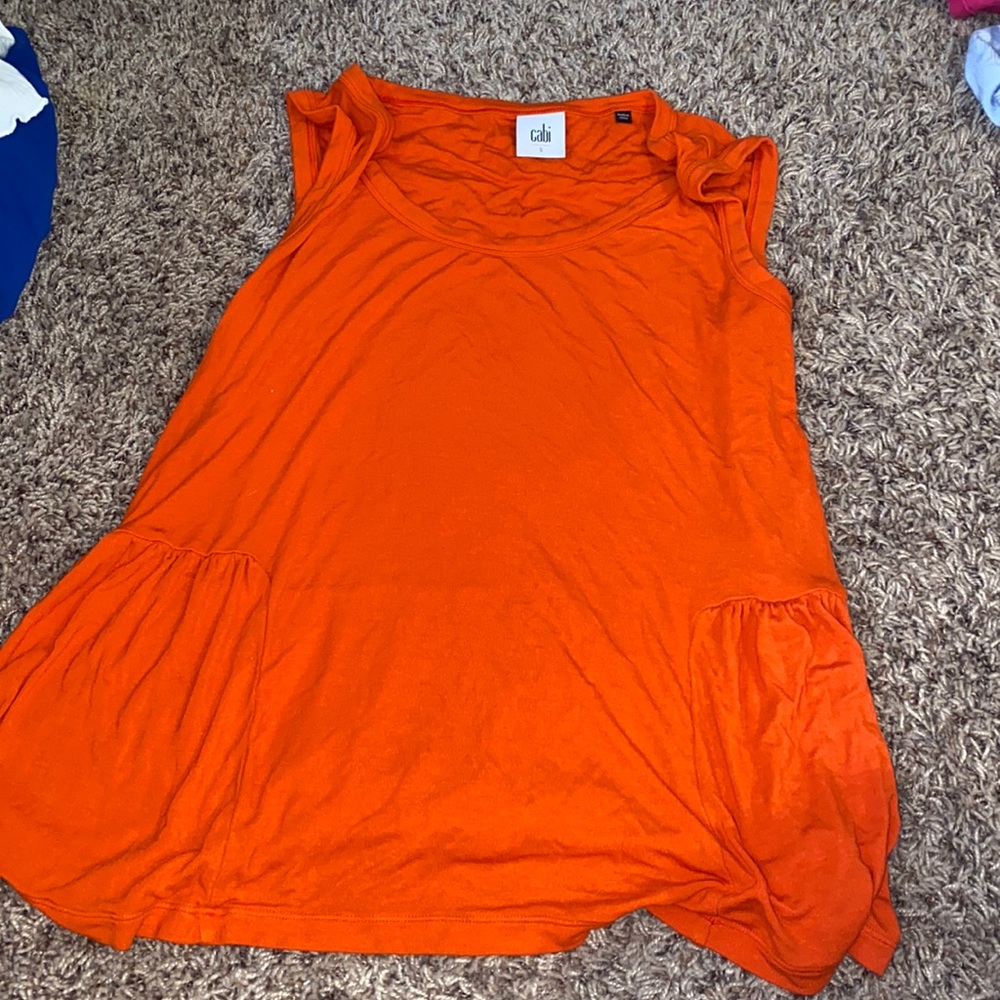 Cabi Flowy Orange Tank Flow Sides and Back
